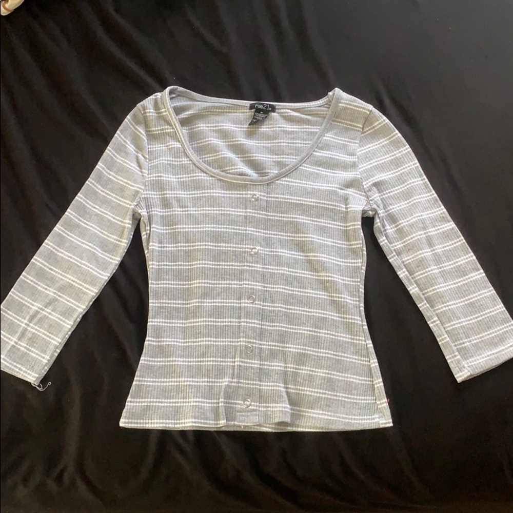 half-sleeve striped shirt